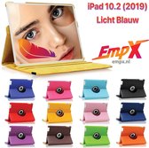 EmpX.nl Apple iPad 10.2 (2019) 360° Draaibaar tablethoes Licht Blauw Kunstleer | 360° Draaibaar Cover | Easy-click beschermhoes | Book Cover | passend hoes | Book Case | iPad 10.2 (2019)