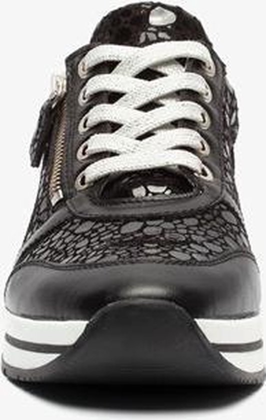 Hush Puppies leren dames lak sneakers - Zwart - Maat 43 | bol.com