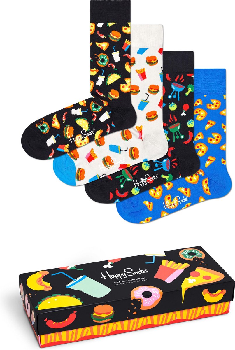 Happy Socks XFOO09-9300 Food Lover Four Pack Gift Box - Maat 41-46
