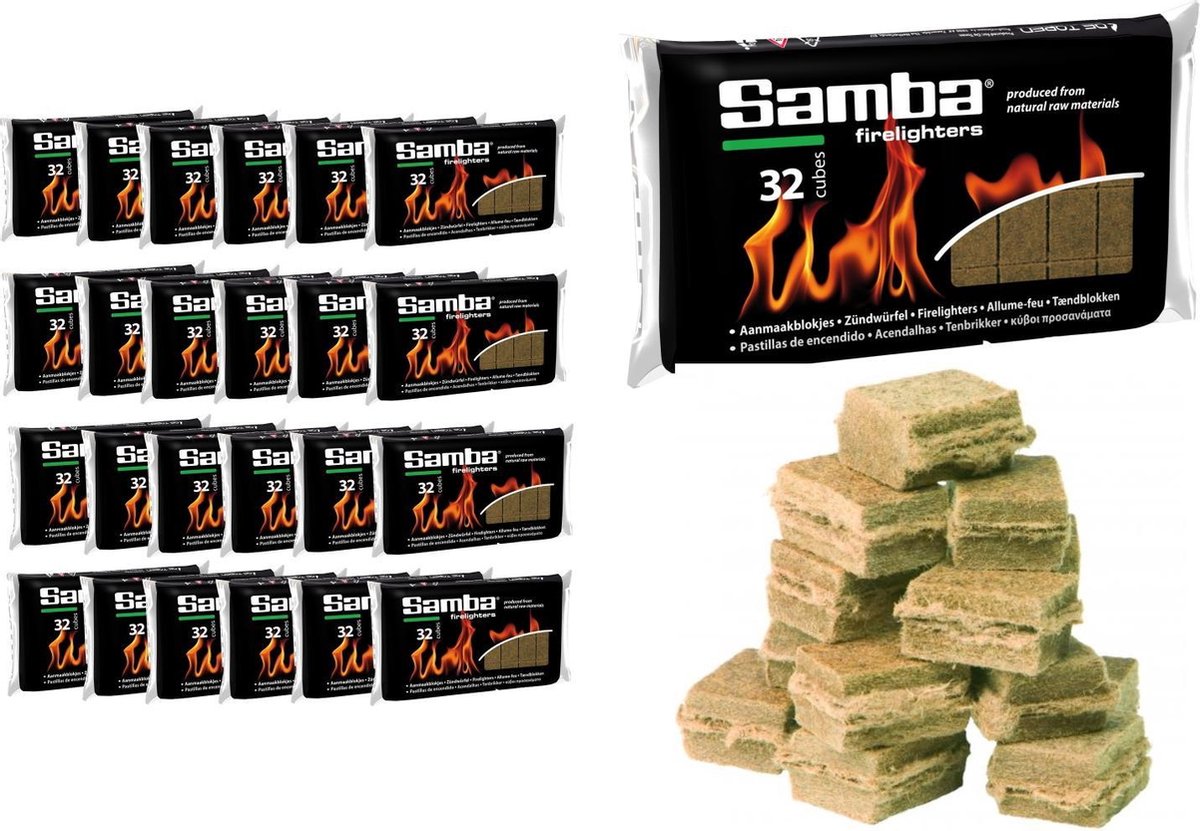 Samba Bruine Aanmaakblokjes - Omdoos 768 Stuks voor BBQ/Vuur