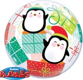 Helium Ballon Bal Kerst Pinguins 56cm leeg