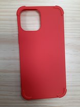 Iphone 12 pro max case rood hoesje siliconen