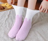 Fluffy dames sokken - warme sokken - huissokken - wit / zwart - print zebra - gestreept - 36-40 - cadeau voor haar - Kerst cadeau - verjaardagscadeau - geschenk vrouw - extra zacht