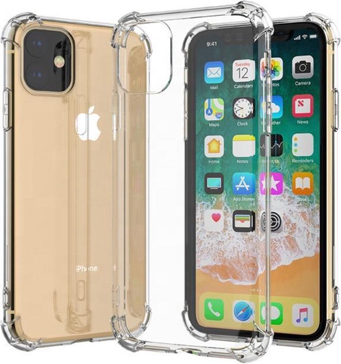 iphone 12 pro max hoesje apple siliconen transparant case – shock proof hoesje voor iphone 12 pro max geschikt voor magsafe