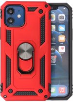 Backcover Hoesje - Telefoonhoesje met Ring Houder voor iPhone 12 Mini - Rood