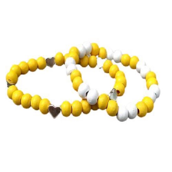 Little Bijoux armband-Beads Yellow Hearts
