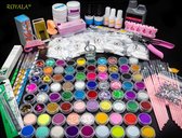 Royala - XL Acrylnagels Pro Pakket | 123 delig | Acryl Nagels set | Acryl Starter Kit | Nail Art Pakket | 500 Franse Nageltips | Manicure Set voor Nail Art Kit | Nagel Decoratie | Topcoat _ Basecoat _ UV Gel | Acryl Poeder