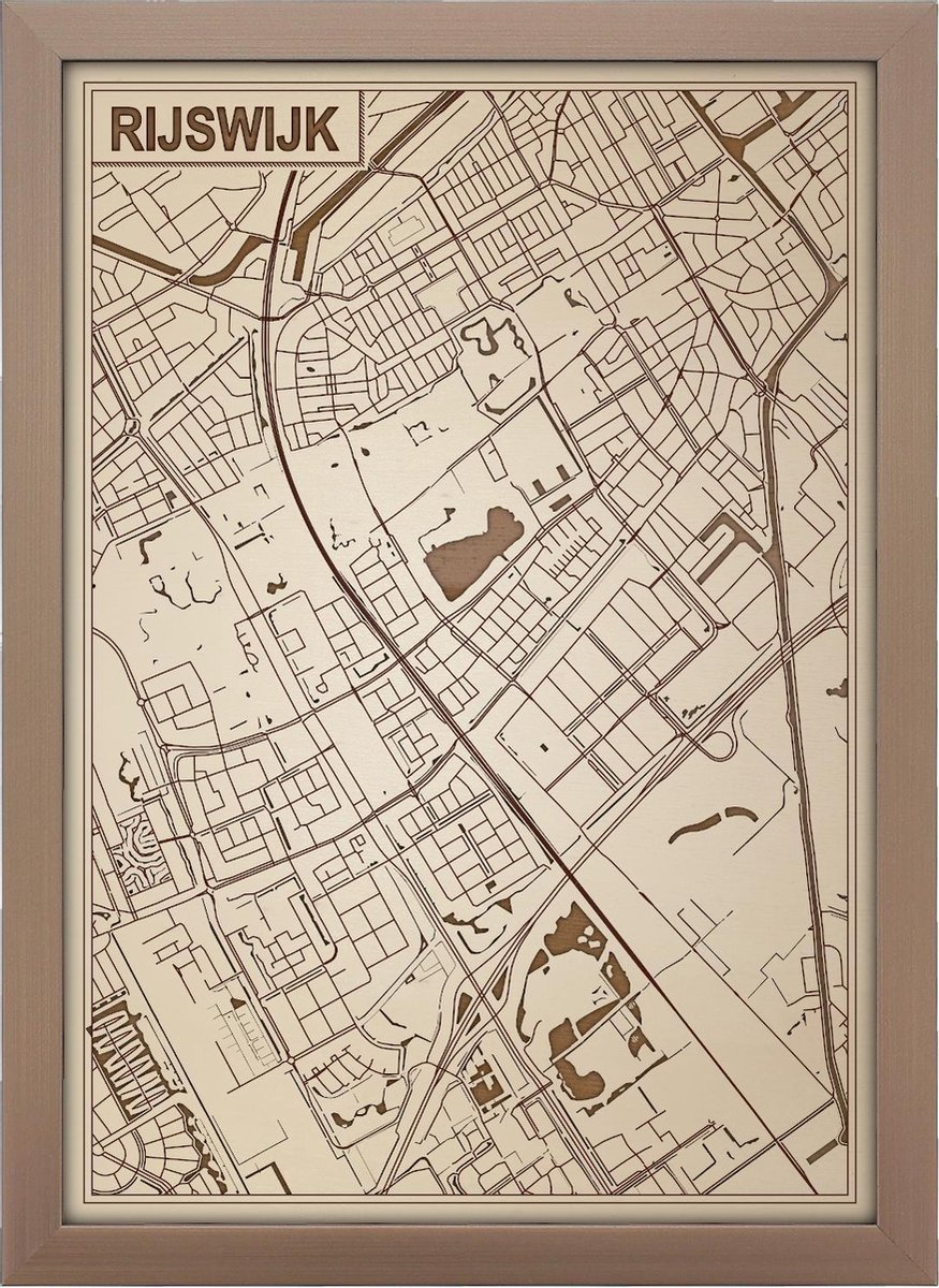 Decoratief Beeld - Houten Van Rijswijk - Hout - Bekroned - Bruin - 21 X 30 Cm