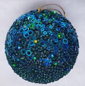 Totally Christmas | Kersthanger Bal | Kerstbal | 10 cm | Blauw - Groen