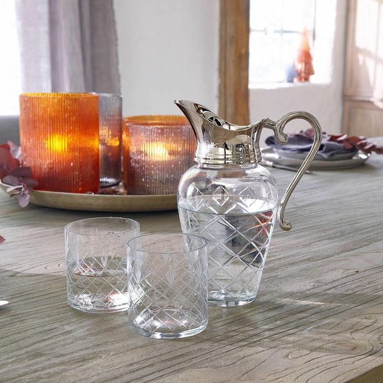 LOBERON Karaf met glazen Roseline helder/zilverkleurig | bol.com