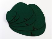 Promessa-Design Vilten placemats stijlvol steen-design – 5 mm dik - Vilten tafelmat in set van 4 XL, 4 L en 4 S onderzetters - antislip, hittebestendig, machinewasbaar – Donker Groen