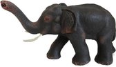 Beeld olifant lengte 28 cm hoogte 16 cm breedte 11 cm kleuren bruin grijs roze.