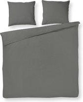 Luxe Percale Katoen Eenpersoons Dekbedovertrek Syenna Grijs | 140x200/220 | Zacht En Elegant | Topkwaliteit