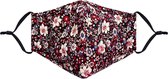 Niet Medisch Mondkapje - Fashion Bloemenprint - Rood Paars - Wasbaar en verstelbaar - Bloemen