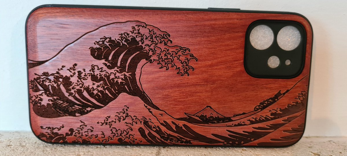 Bamboesjes Houten Telefoonhoesje Iphone 12 Golf van Kanagawa