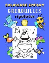 Coloriage enfant grenouilles rigolotes