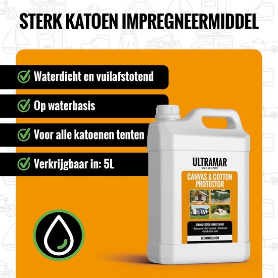 Ultramar - Sterk Katoen Impregneermiddel - Maakt Waterdicht en  Vuilafstotend - Voor... | bol.com