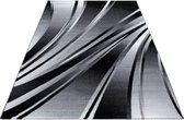 Modern Desing Tapijt Geometrisch golvend en gestreept ontwerp Zwart Grijs Wit