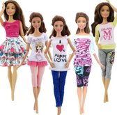 Kleding Voor Barbie's | Poppenkleding | Kleertjes | Poppenkleertjes | Barbie Accessoires | Geschikt Voor Barbie Poppen | 5 Delige Set Met Complete Outfits