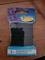 5m Rond elastiek zwart 1mm Sorbo