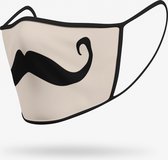 Duopack: moustache washable mondmasker - S / Stoffen mondkapjes met print / Wasbare Mondkapjes / Mondkapjes / Uitwasbaar / Herbruikbare Mondkapjes / Herbruikbaar / Ov geschikt / Mondmaskers