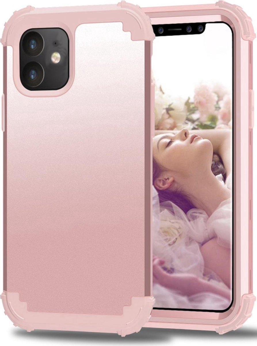 Geschikt voor Apple iPhone 12 Mini backcover - Roze - Shockproof Armor