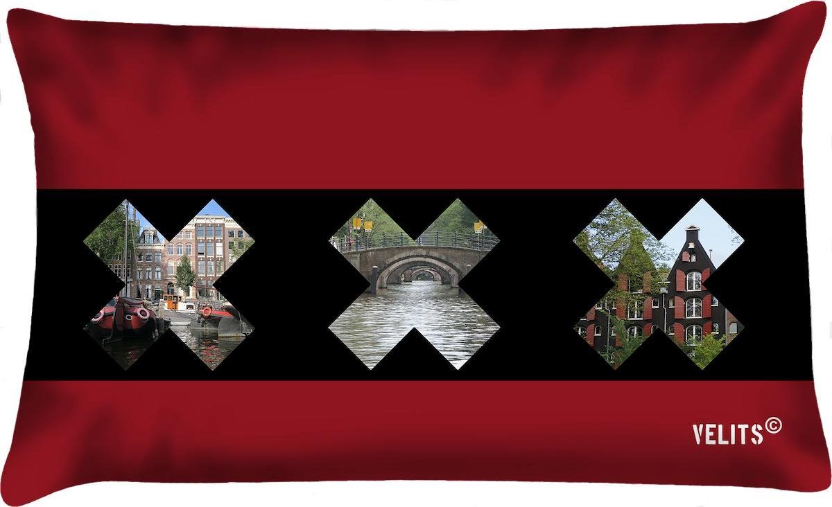 Sierkussen - Buitenkussen Amsterdam Drie Kruizen Grachten Dutchies Waterafstotend Gemeentewapen