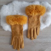Yoonz - handschoenen met bondje - touchscreen handschoenen - one size - geel