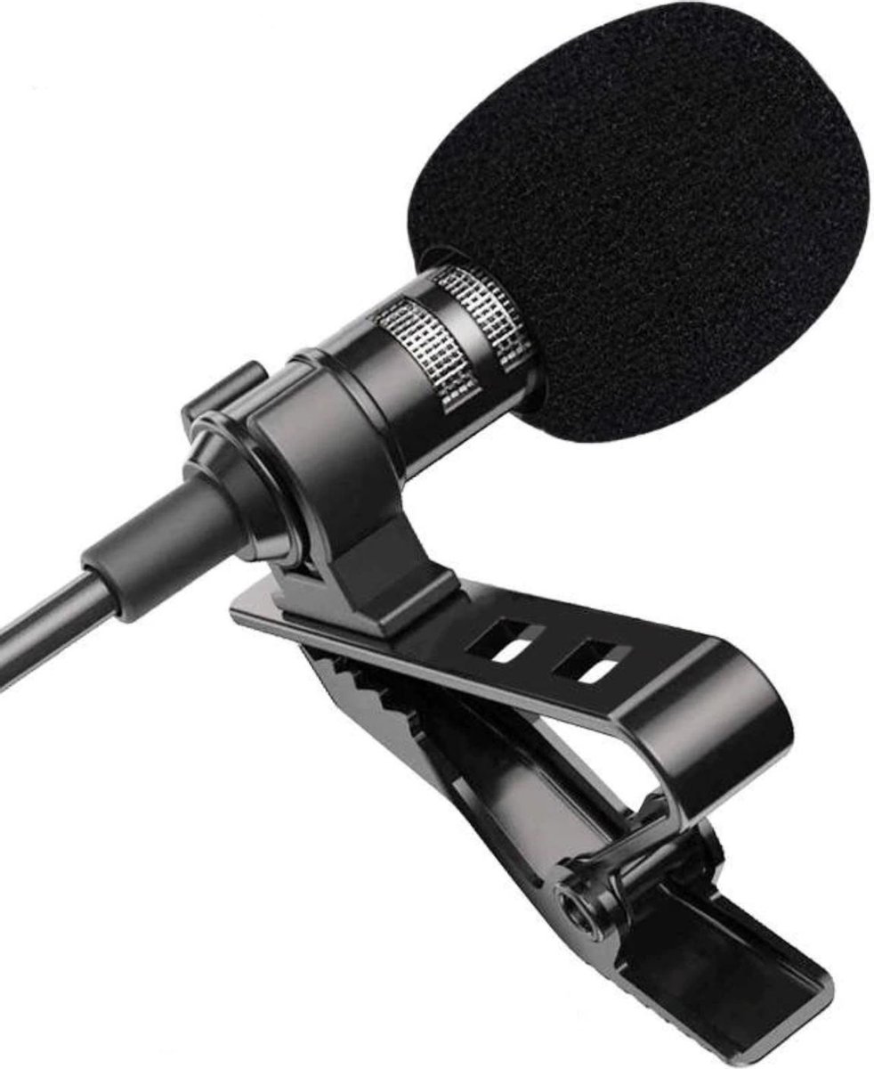 Mini Microfoon Draagbaar 1,5M met clip on - Jack 3.5 mm