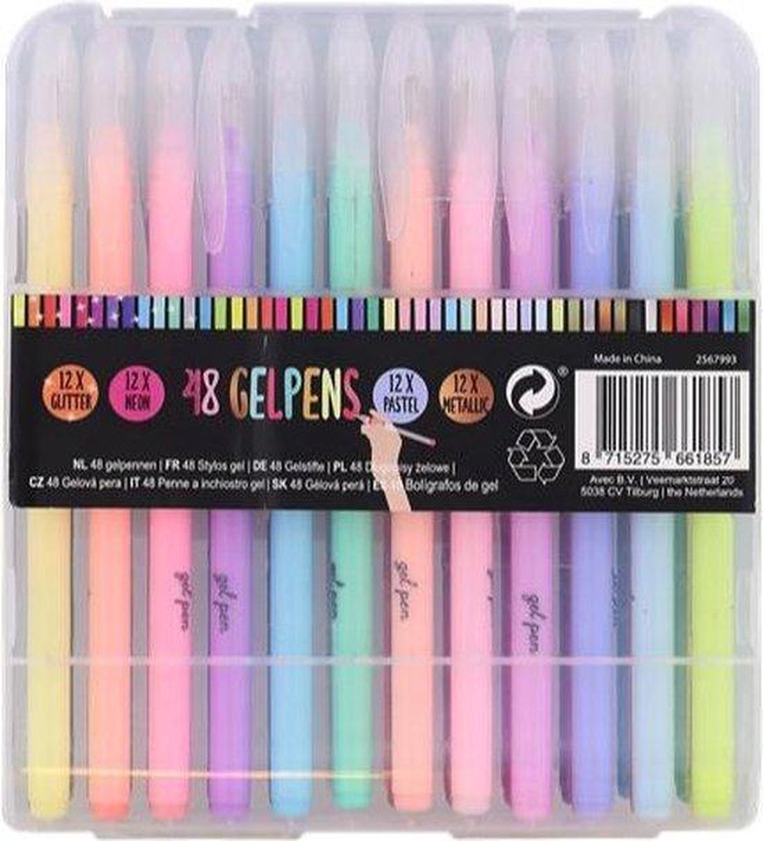 100 stylos Gel Set stylos Gel néon paillettes Pastel métallique pr livre colo SH 