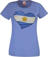 T-shirt Argentinië vrouwen dubbelzijdig bedrukt maat S