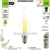 FILAMENT LED BULB KAARS VORM E14 4W 2700K (PACK VAN 4)