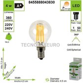 FILAMENT LED BULB BOLVORMG 4W 2700K E14 (PACK VAN 4)