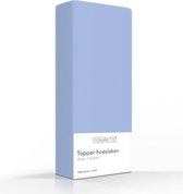 Luxe Katoen Lits-jumeaux Extra Breed Topper Hoeslaken Blauw | 200x220 | Fijn Geweven | Zacht en Ademend
