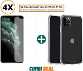 Fooniq Anti Shock Hoesje Transparant 4x + Screenprotector 4x - Geschikt Voor Apple iPhone 11 Pro Max