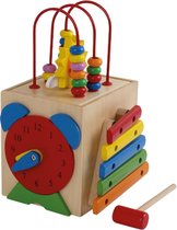 Kralenspiraal - activity centre met vormenstoof - Activiteitenkubus "Zon" - Hout speelgoed vanaf 2 jaar