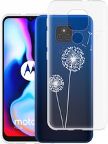 iMoshion Hoesje Geschikt voor Motorola Moto G9 Play / Moto E7 Plus Hoesje Siliconen - iMoshion Design hoesje - Wit / Transparant / Dandelion