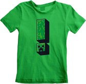 Minecraft Kinder Tshirt -Kids tm 12 jaar- Creeper Exclamation Groen
