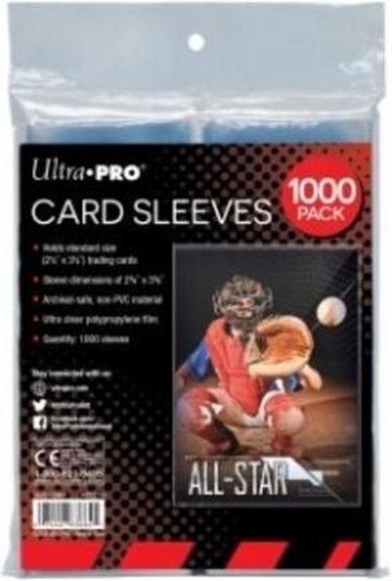 Afbeelding van het spel Ultra Pro Clear Card Sleeves for Standard Size Trading Cards 1000 stuks - 2.5\