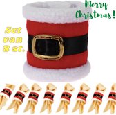 Kerst Servet Ringen Kerstgordel - set van 8 stuks