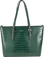 Handtas Flora & Co groen croco print A4