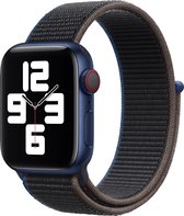 Nylon Sport Loop Bandje - Zwart/Blauw - Houtskool - Voor Apple Watch - 42/44mm