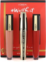 L'Oréal Eye & Lip Kit Worth It Cadeauset - Mascara Black + Lip Ink 110/115