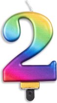 Wefiesta Cijferkaars 2 Metallic Rainbow 5,5 X 7,8 X 1,4 Cm Wax