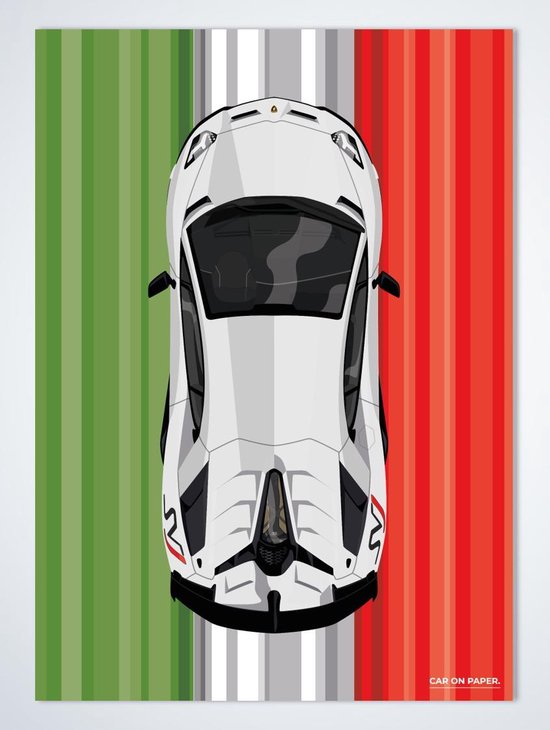 Lamborghini Huracan Groen op Poster - 50 x 70cm - Auto Poster