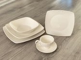 Service de vaisselle carré Service de vaisselle en porcelaine Steinmeijer Witte - 6 personnes - 36 pièces