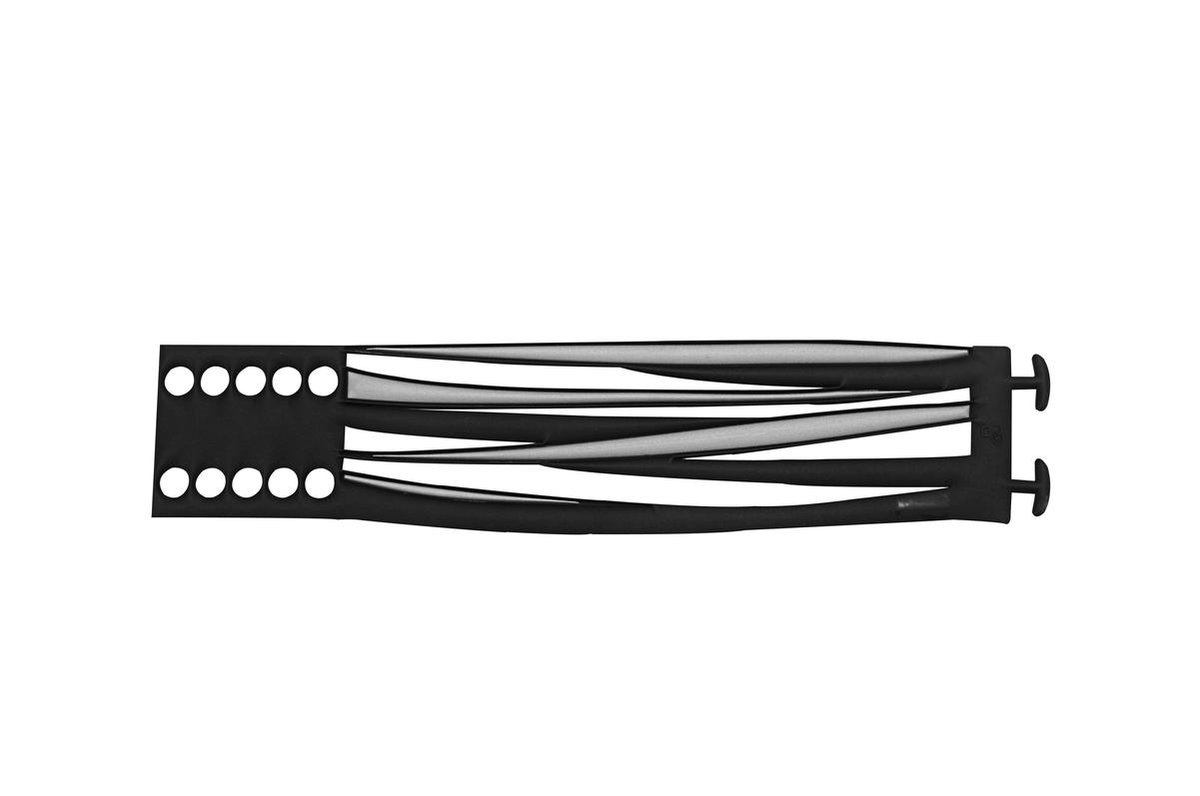 Batucada - Swell - Armband - Plantaardige Oorsprong en Hypoallergeen - Vrouwen - Armband in de vorm van Golven - Antiallergisch - Zwart - Zilver - lengte 16/19 cm - effect Tattoo - ziet er uit als Rubber - Vegan