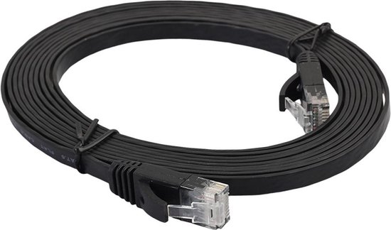 Câble Internet LAN réseau Ethernet plat ultra fin CAT6 de 3 m (1000 Mbps) - Noir
