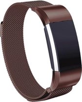 By Qubix - Fitbit Charge 3 & 4 milanese bandje (large) - Bruin - Fitbit charge bandjes