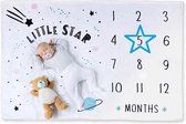 Mijlpaaldeken – Milestone Blanket – Baby Foto Deken – Little Star – 101 x 152 CM – Met Blauwe Ster Frame